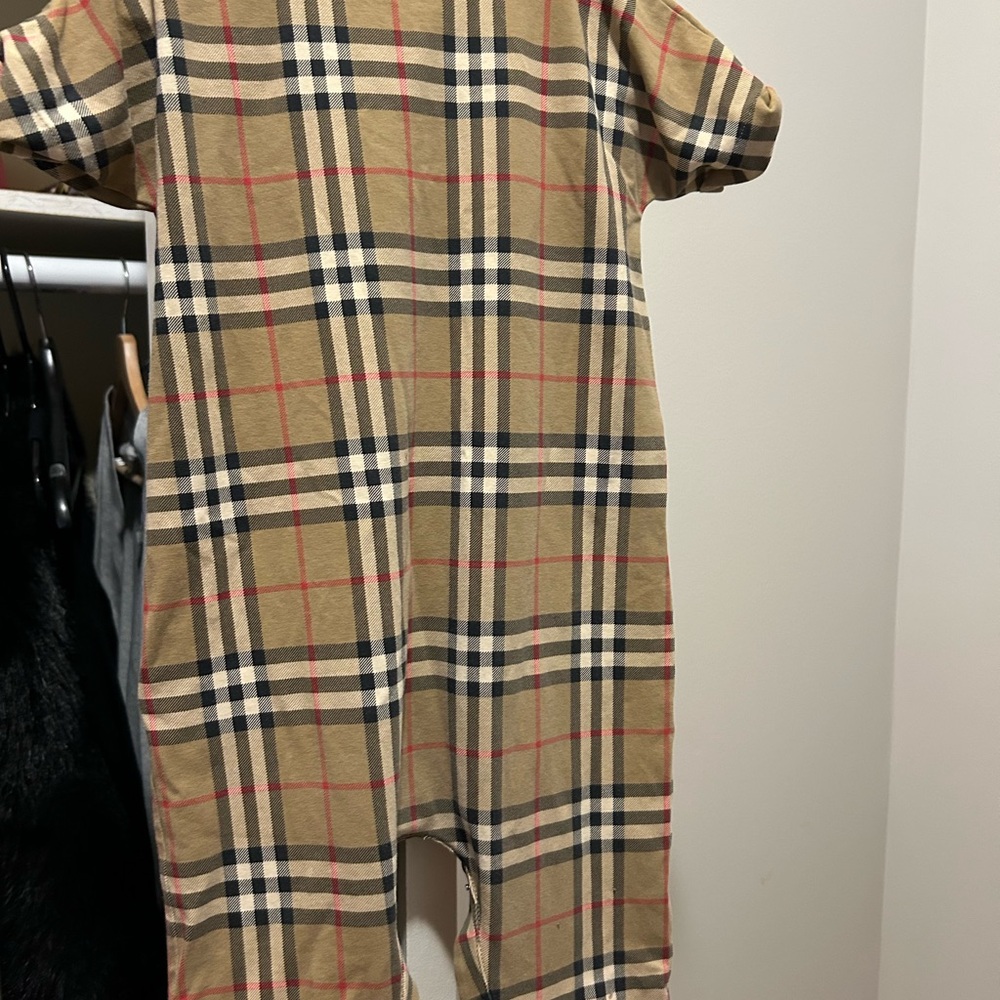 Burberry Tan and Black Checkered Baby Outfit